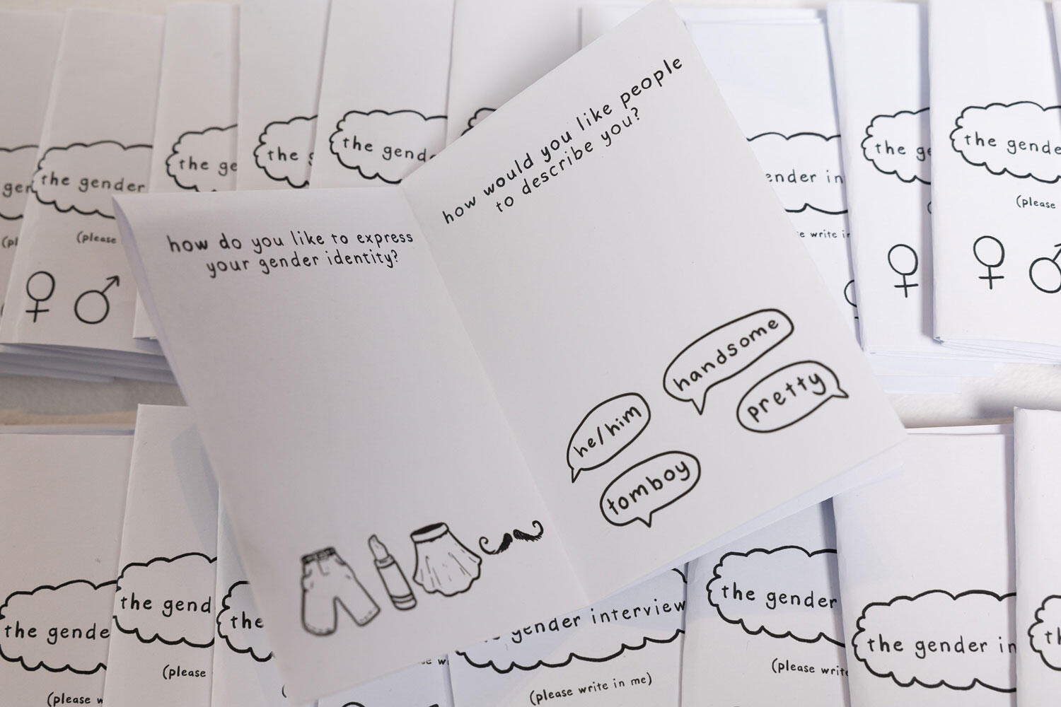 the gender interview (2023) | Digitally illustrated zine, 8 pages - 74 x 105mm